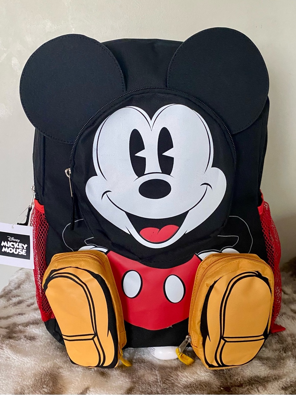 Disney Mickey Mouse Kids Backpack - Black, Red & Yellow